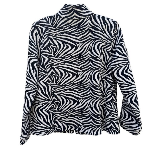 Raphael Sport Womens Zebra Print Full-Zip High Neck Casual Lightweight Jacket L - Picture 7 of 9